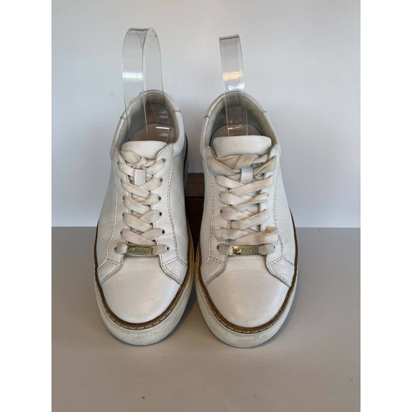 Anthropologie J/Slides white leather athleisure athletic lacee shoes size 5.5 - Picture 3 of 9